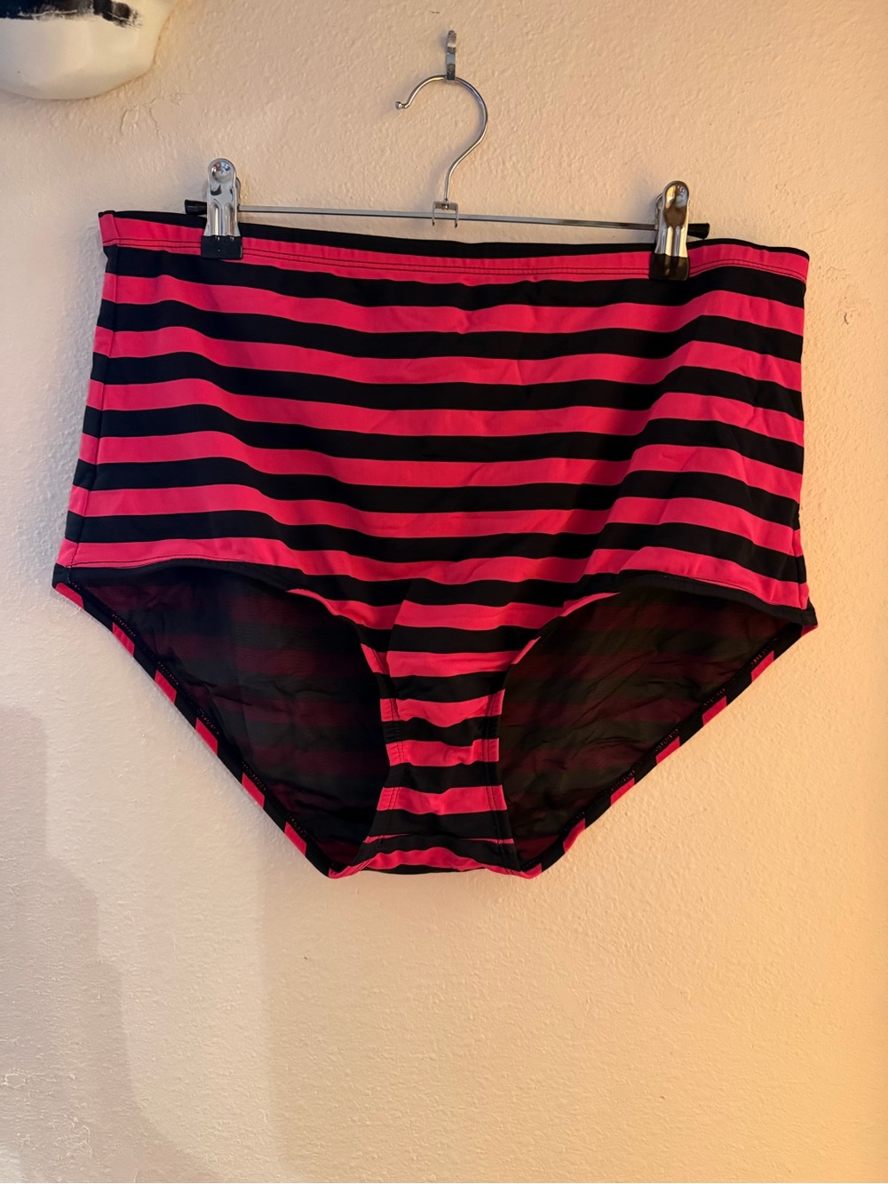 torrid Red and Black Striped High Waist Bikini Bottoms